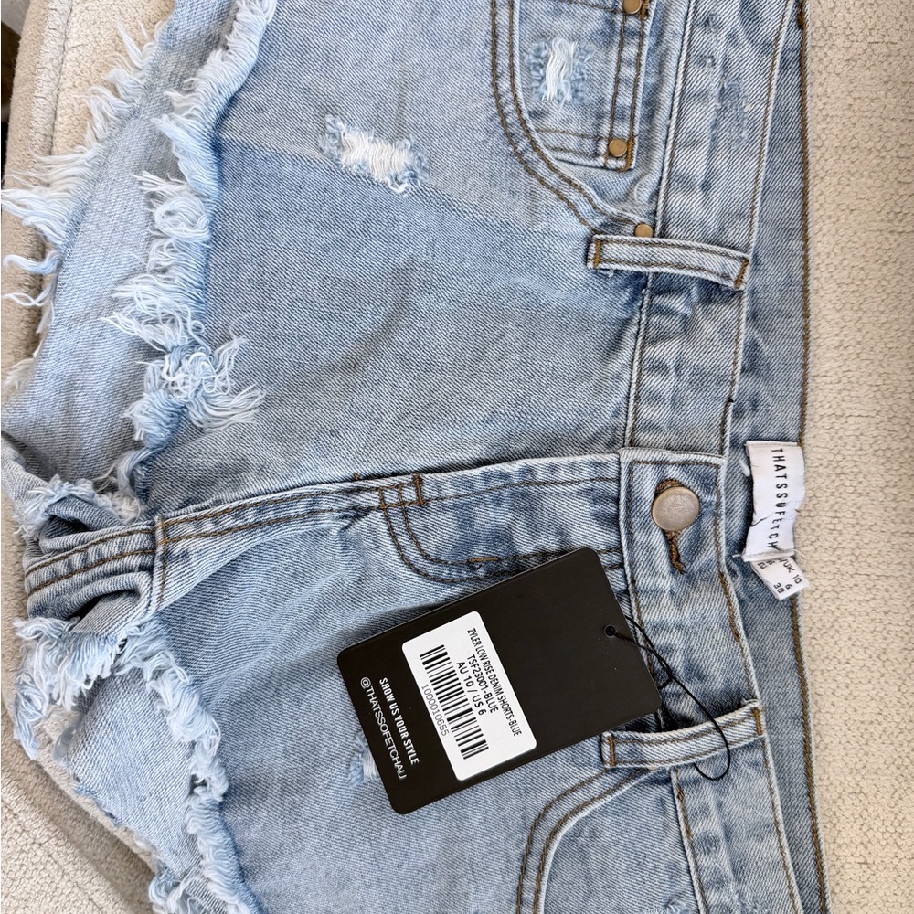 Manshine Light Blue Distressed Jean Shorts